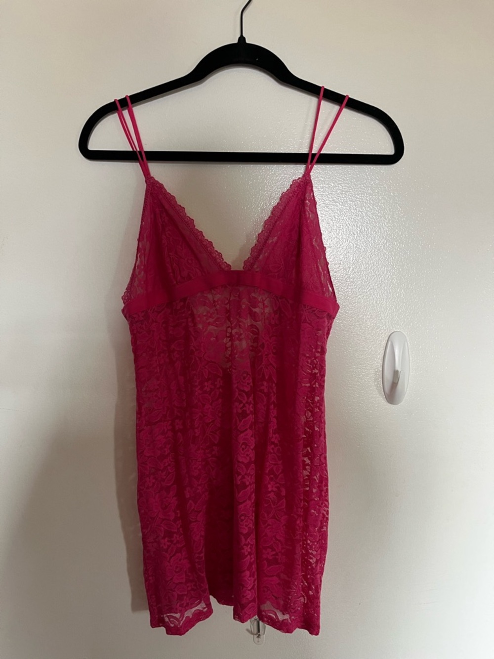 Lace Chemise Slip - Hot Pink